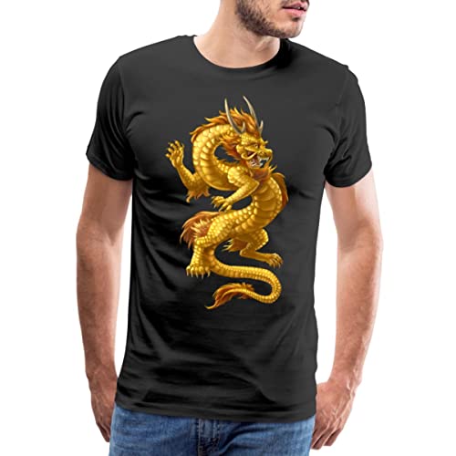 Spreadshirt Chinesischer Drache Männer Premium T-Shirt, 5XL, Schwarz von Spreadshirt