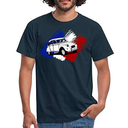 Spreadshirt Citroën 2CV Ente Französische Flagge Männer T-Shirt, XL, Navy von Spreadshirt