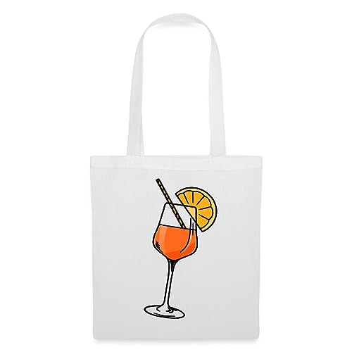 Spreadshirt Cocktailglas Aperitif Orange Geschenk Stoffbeutel, One size, weiß von Spreadshirt