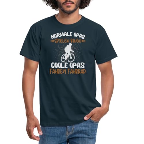 Spreadshirt Coole Opas Fahren Fahrrad Geschenkidee Geschenk Für Opa Großvater Männer T-Shirt, L, Navy von Spreadshirt