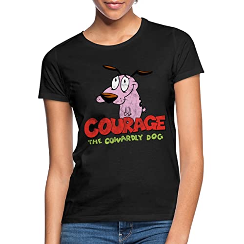 Spreadshirt Courage Der Feige Hund Logo Frauen T-Shirt, M, Schwarz von Spreadshirt