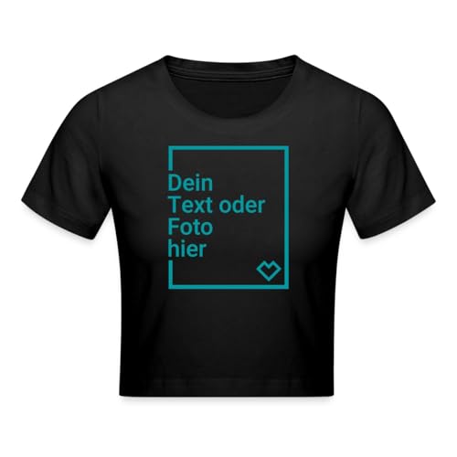 Spreadshirt Crop Top Selbst Gestalten Mit Foto Und Text | Bauchfreies Top Personalisiert Crop T-Shirt, M, Schwarz Spreadshirt Crop Top Selbst Gestalten Mit Foto Und Text | Bauchfreies Top Personalisiert Crop T-Shirt, M, Schwarz von Spreadshirt