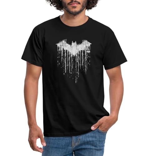Spreadshirt DC Comics Batman Fledermaus Used Look Männer T-Shirt, L, Schwarz von Spreadshirt
