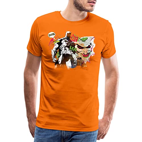 Spreadshirt DC Comics Batman Joker Comic Männer Premium T-Shirt, L, Orange von Spreadshirt
