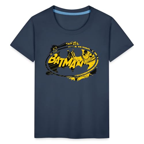 Spreadshirt DC Comics Batman Logo Comic Kinder Premium T-Shirt, 110/116 (4 Jahre), Navy von Spreadshirt