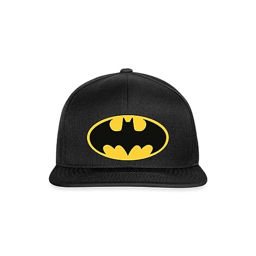 Spreadshirt DC Comics Batman Logo Schwarze Fledermaus Klassisch Snapback Cap, One Size, Schwarz/Schwarz von Spreadshirt