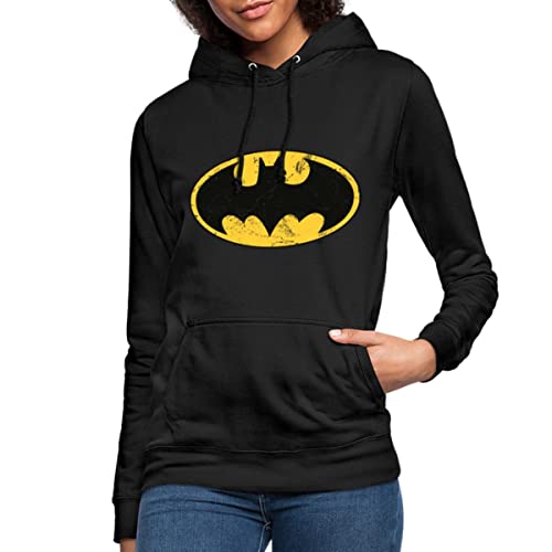 Spreadshirt DC Comics Batman Logo Used Look Frauen Hoodie, M, Schwarz von Spreadshirt