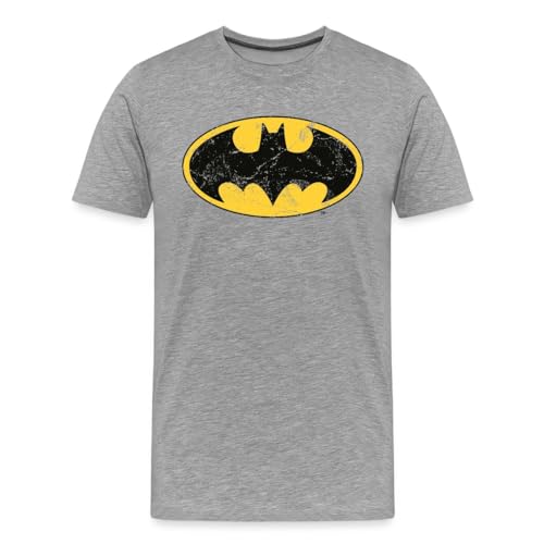Spreadshirt DC Comics Batman Logo Used Look Männer Premium T-Shirt, L, Grau meliert von Spreadshirt