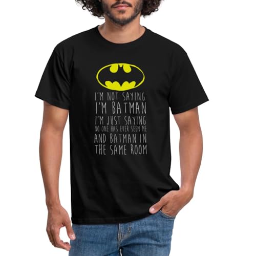 Spreadshirt DC Comics I'm Batman Lustiger Spruch Männer T-Shirt, L, Schwarz von Spreadshirt