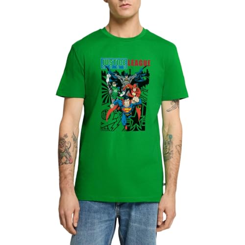 Spreadshirt DC Comics Justice League Comic Cover Männer Premium T-Shirt, XL, Grün von Spreadshirt