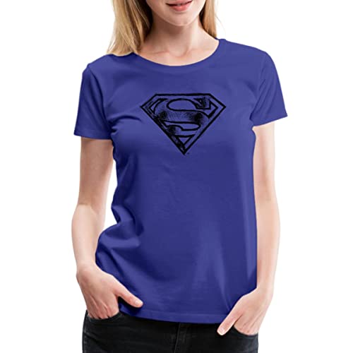 Spreadshirt DC Comics Superman Logo Gezeichnet Frauen Premium T-Shirt, 3XL, Königsblau von Spreadshirt