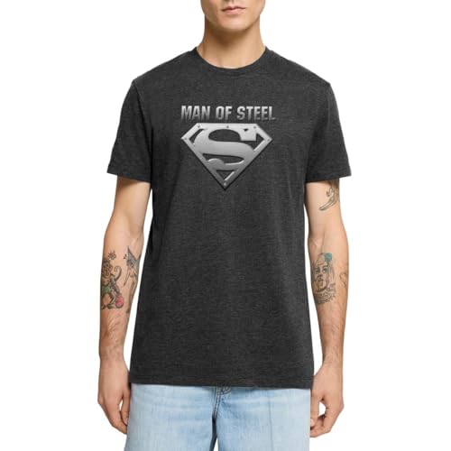 Spreadshirt DC Comics Superman Logo Man of Steel Männer Premium T-Shirt, XL, Anthrazit meliert von Spreadshirt