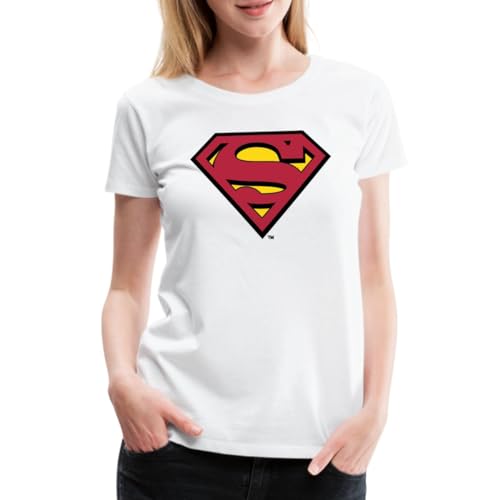 Spreadshirt DC Comics Superman Logo Original Frauen Premium T-Shirt, S, weiß von Spreadshirt