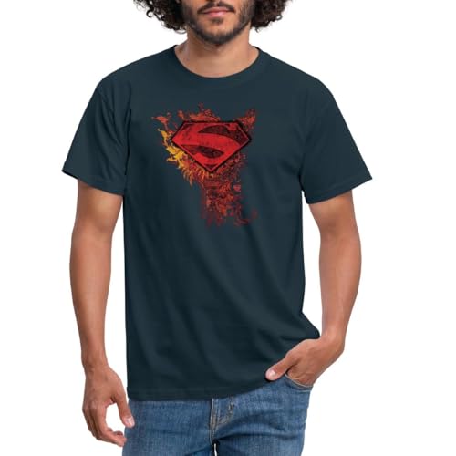 Spreadshirt DC Comics Superman Logo Strength Männer T-Shirt, M, Navy von Spreadshirt