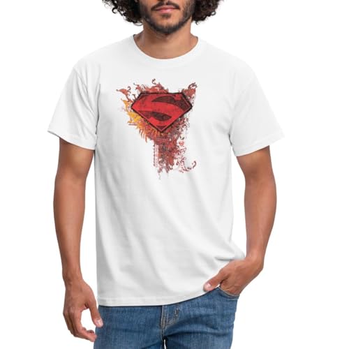 Spreadshirt DC Comics Superman Logo Strength Männer T-Shirt, S, Weiß von Spreadshirt