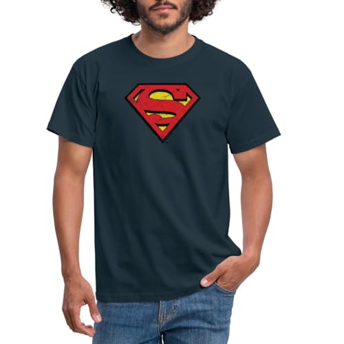 Spreadshirt DC Comics Superman Logo Used Look Männer T-Shirt, L, Navy von Spreadshirt