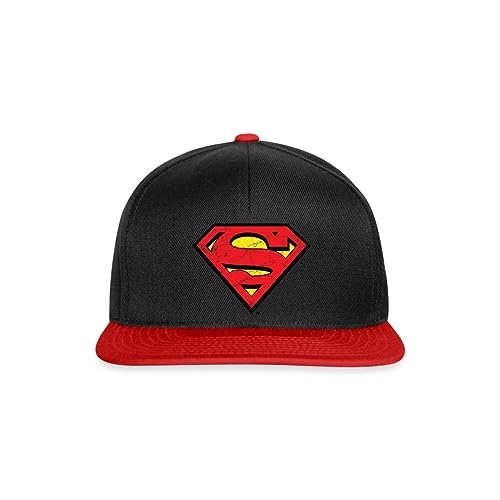 Spreadshirt DC Comics Superman Logo Used Look Snapback Cap, One Size, Schwarz/Rot von Spreadshirt