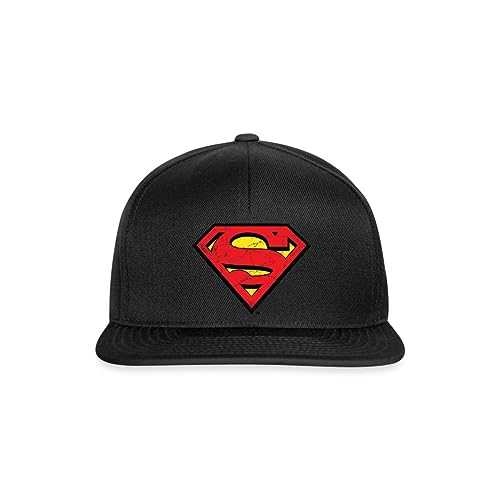 Spreadshirt DC Comics Superman Logo Used Look Snapback Cap, One Size, Schwarz/Schwarz von Spreadshirt