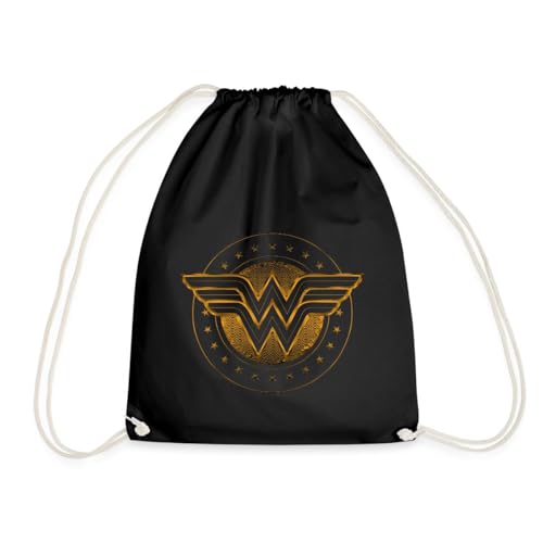 Spreadshirt DC Comics Wonder Woman Logo Mit Sternchen Turnbeutel, One size, Schwarz von Spreadshirt