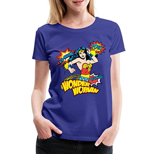 Spreadshirt DC Comics Wonder Woman Retro Frauen Premium T-Shirt, XL, Königsblau von Spreadshirt