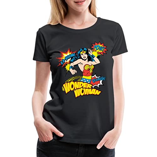 Spreadshirt DC Comics Wonder Woman Retro Frauen Premium T-Shirt, XL, Schwarz von Spreadshirt