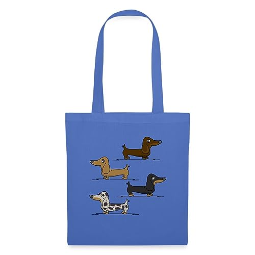 Spreadshirt Dackel Dackeln Hund Geschenk Für Hundebesitzer Zwergdackel Stoffbeutel, One size, Hellblau von Spreadshirt