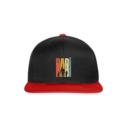 Spreadshirt Dad Hoch 2 Zweifacher Vater Werdender Papa Snapback Cap, One Size, Schwarz/Rot von Spreadshirt