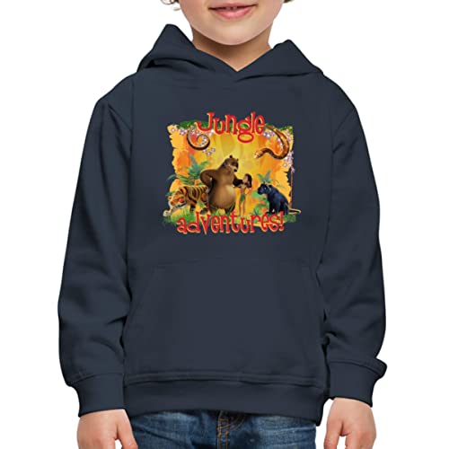 Spreadshirt Das Dschungelbuch Dschungel Abenteuer Kinder Premium Hoodie, 152/164 (12-14 Jahre), Navy von Spreadshirt