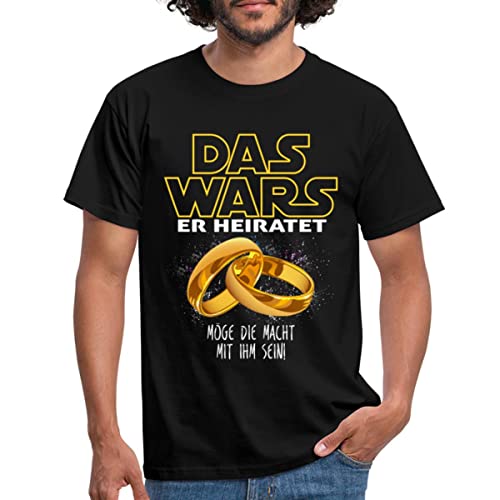 Spreadshirt Das Wars Er Heiratet JGA Hochzeit Männer T-Shirt, 4XL, Schwarz von Spreadshirt