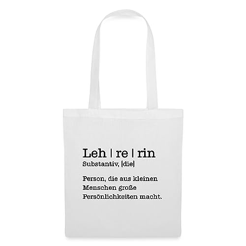 Spreadshirt Definition Lehrerin Abschiedsgeschenk Stoffbeutel, One size, weiß von Spreadshirt