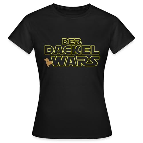 Spreadshirt Der Dackel Wars Geschenk Hundebesitzer Dackelfan Frauen T-Shirt, XXL, Schwarz von Spreadshirt