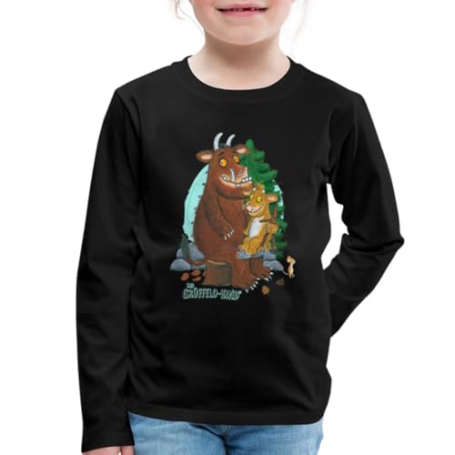 Spreadshirt Der Grüffelo Mit Kind Im Wald Kinder Premium Langarmshirt, 98/104 (2 Jahre), Schwarz von Spreadshirt