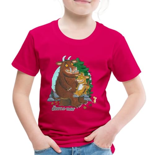 Spreadshirt Der Grüffelo Mit Kind Im Wald Kinder Premium T-Shirt, 110/116 (4 Jahre), Dunkles Pink von Spreadshirt