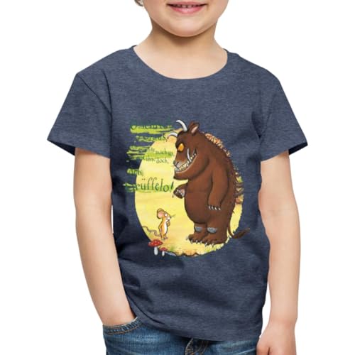 Spreadshirt Der Grüffelo Mit Maus Es Gibt Ihn Doch Spruch Kinder Premium T-Shirt, 110/116 (4 Jahre), Blau meliert von Spreadshirt