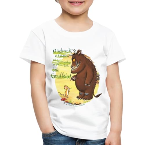 Spreadshirt Der Grüffelo Mit Maus Es Gibt Ihn Doch Spruch Kinder Premium T-Shirt, 110/116 (4 Jahre), weiß von Spreadshirt