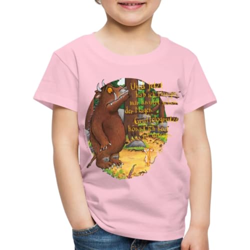 Spreadshirt Der Grüffelo Mit Maus Grüffelogrütze Spruch Kinder Premium T-Shirt, 110/116 (4 Jahre), Hellrosa von Spreadshirt