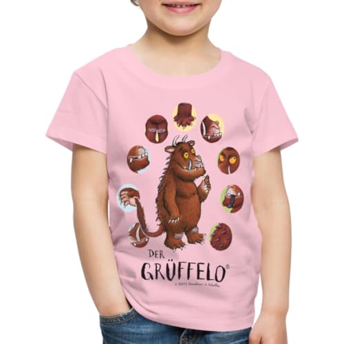 Spreadshirt Der Grüffelo Monster Collage Kinder Premium T-Shirt, 122/128 (6 Jahre), Hellrosa von Spreadshirt