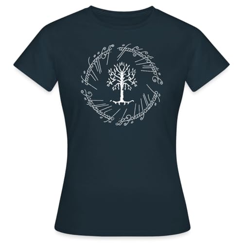 Spreadshirt Der Herr Der Ringe Der Weiße Baum Gondors Frauen T-Shirt, L, Navy von Spreadshirt