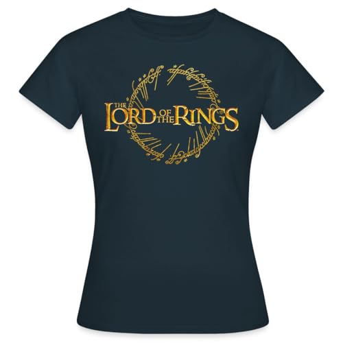 Spreadshirt Der Herr Der Ringe Großes Logo Mit Ring-Inschrift Frauen T-Shirt, S, Navy von Spreadshirt