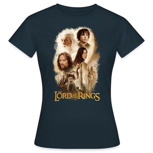 Spreadshirt Der Herr Der Ringe Logo Mit Frodo, Gandalf Und Co Frauen T-Shirt, M, Navy von Spreadshirt