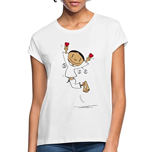 Spreadshirt Der Kleine Yogi - Yogini Herzenssprung Frauen Oversize T-Shirt, M, weiß von Spreadshirt