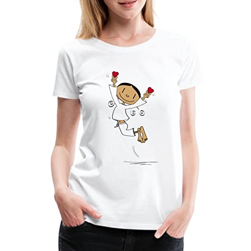 Spreadshirt Der Kleine Yogi - Yogini Herzenssprung Frauen Premium T-Shirt, M, weiß von Spreadshirt