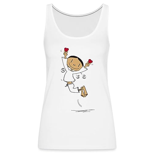 Spreadshirt Der Kleine Yogi - Yogini Herzenssprung Frauen Premium Tank Top, S, weiß von Spreadshirt