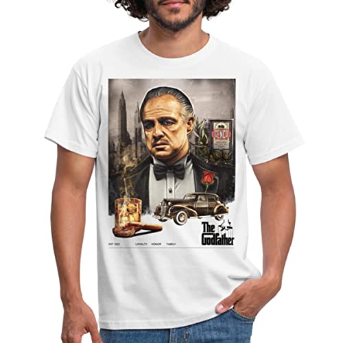 Spreadshirt Der Pate The Godfather Don Corleone Mafia Boss Mafia Film Männer T-Shirt, L, weiß von Spreadshirt