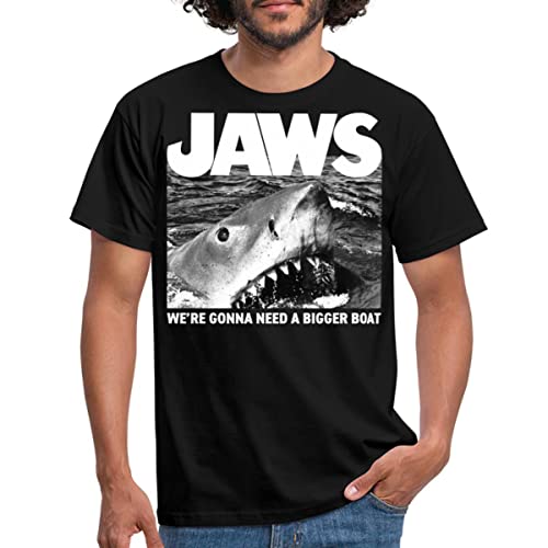 Spreadshirt Der Weiße Hai Jaws We´re Gonna Need A Bigger Boat Männer T-Shirt, L, Schwarz von Spreadshirt