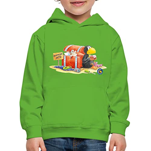 Spreadshirt Der kleine Rabe Socke Schmackofatz Kinder Premium Hoodie, 110/116 (5-6 Jahre), Hellgrün von Spreadshirt