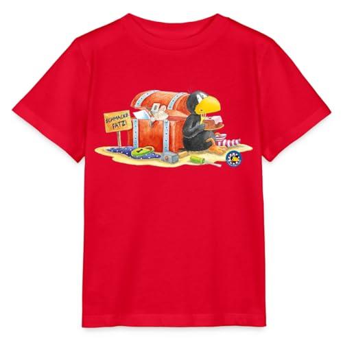 Spreadshirt Der kleine Rabe Socke Schmackofatz Stanley/Stella Kinder T-Shirt, 110/116 (5-6 Jahre), Rot von Spreadshirt
