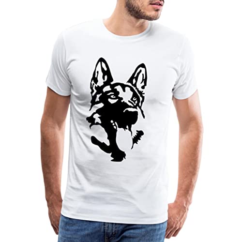 Spreadshirt Deutscher Schäferhund Männer Premium T-Shirt, 4XL, weiß von Spreadshirt