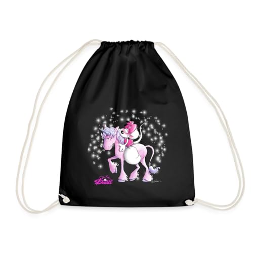 Spreadshirt Diddl Diddlina Reitet Auf Einhorn Lalunaly Turnbeutel, One size, Schwarz von Spreadshirt