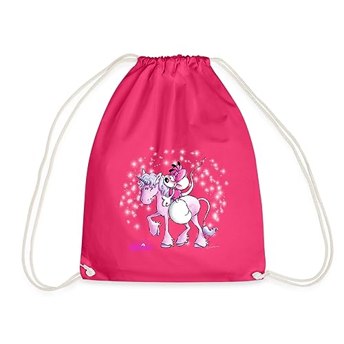 Spreadshirt Diddl Diddlina Reitet Auf Einhorn Lalunaly Turnbeutel, One size, Fuchsia von Spreadshirt